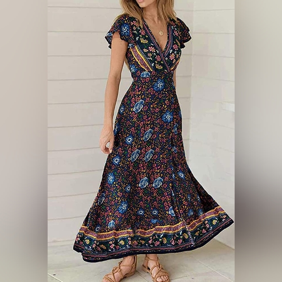 Zesica Navy Bohemian Party Dress XL - Picture 4 of 5